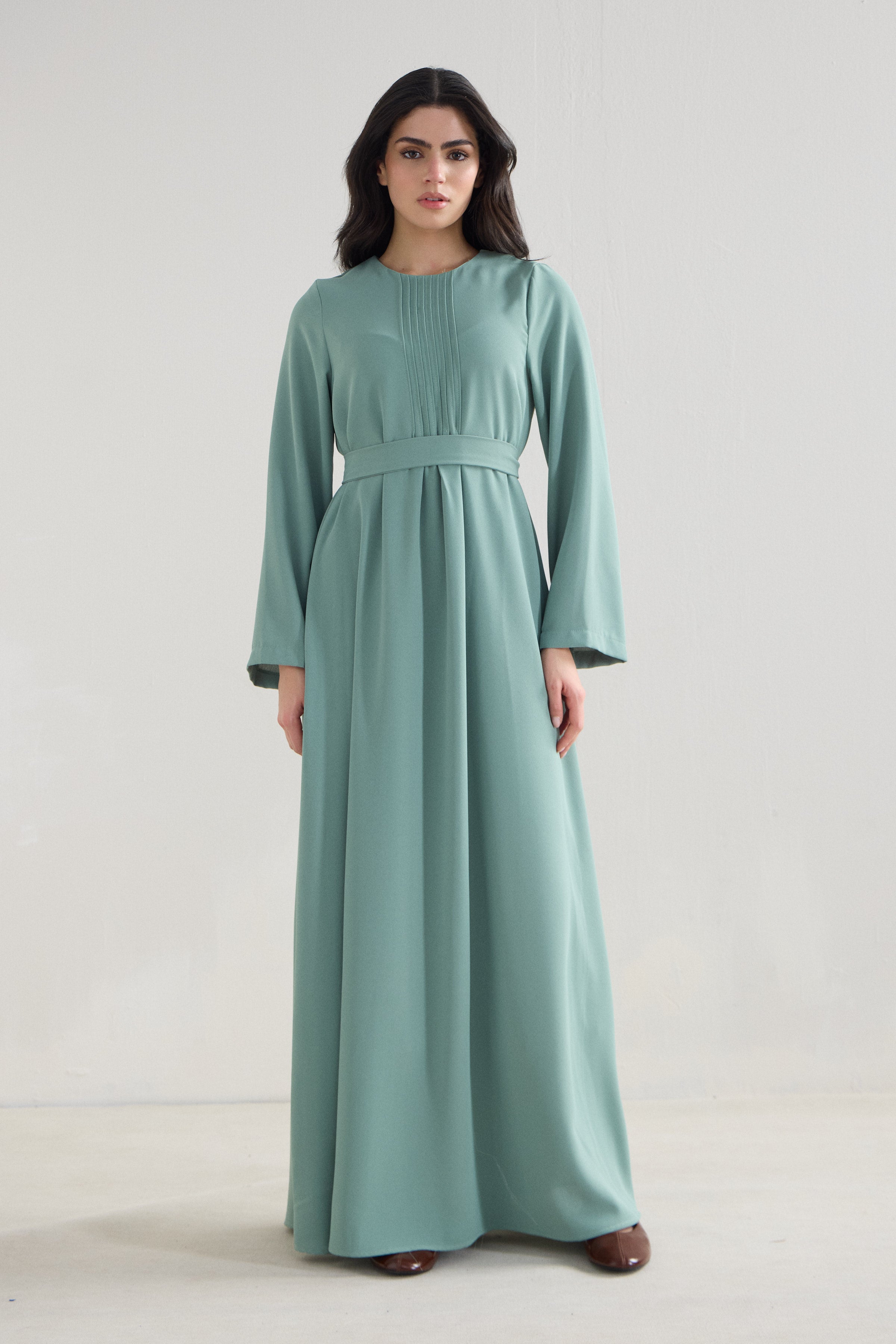Serene Krep Maxikleid