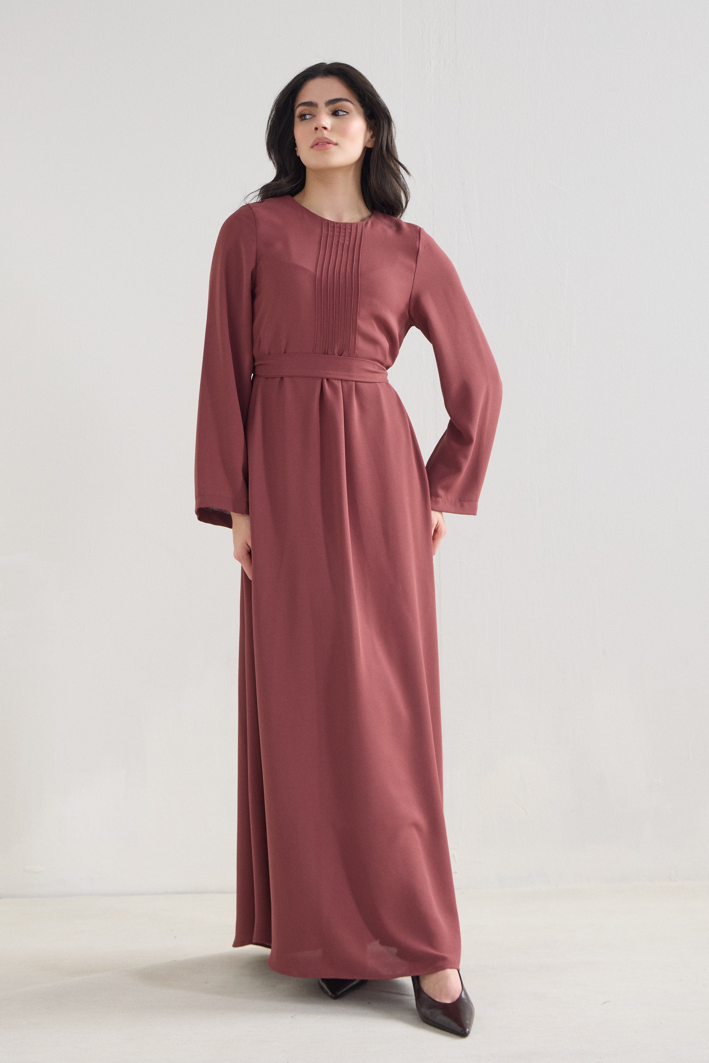 Serene Krep Maxikleid
