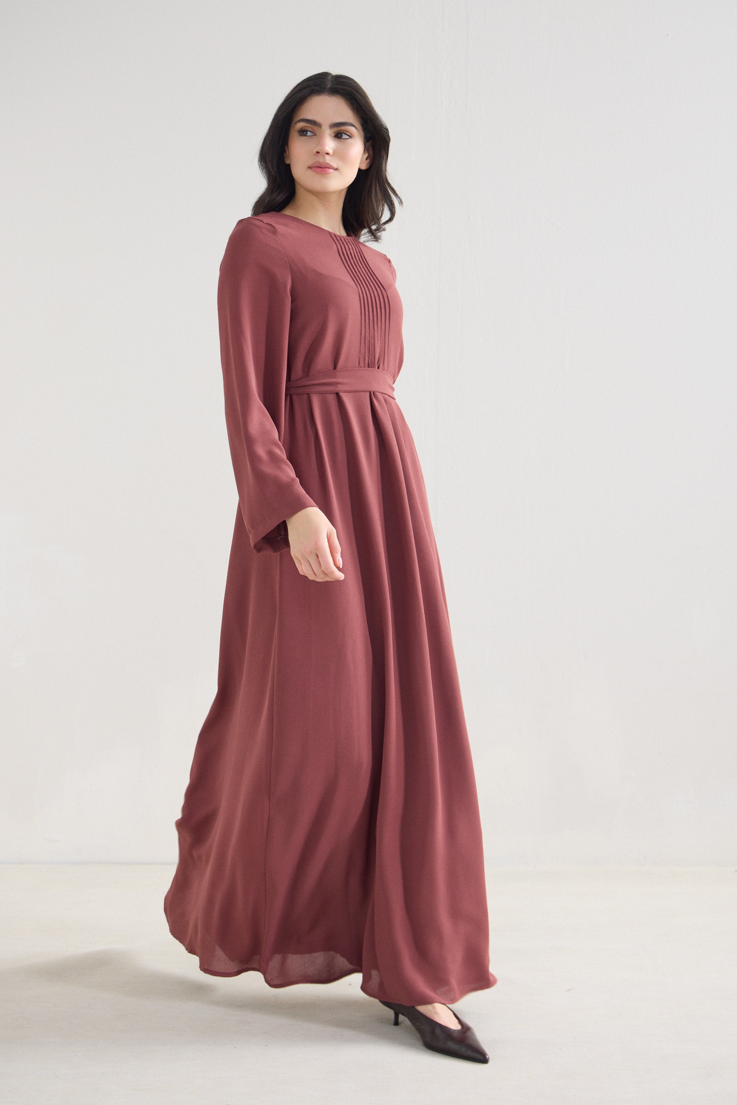 Serene Krep Maxikleid