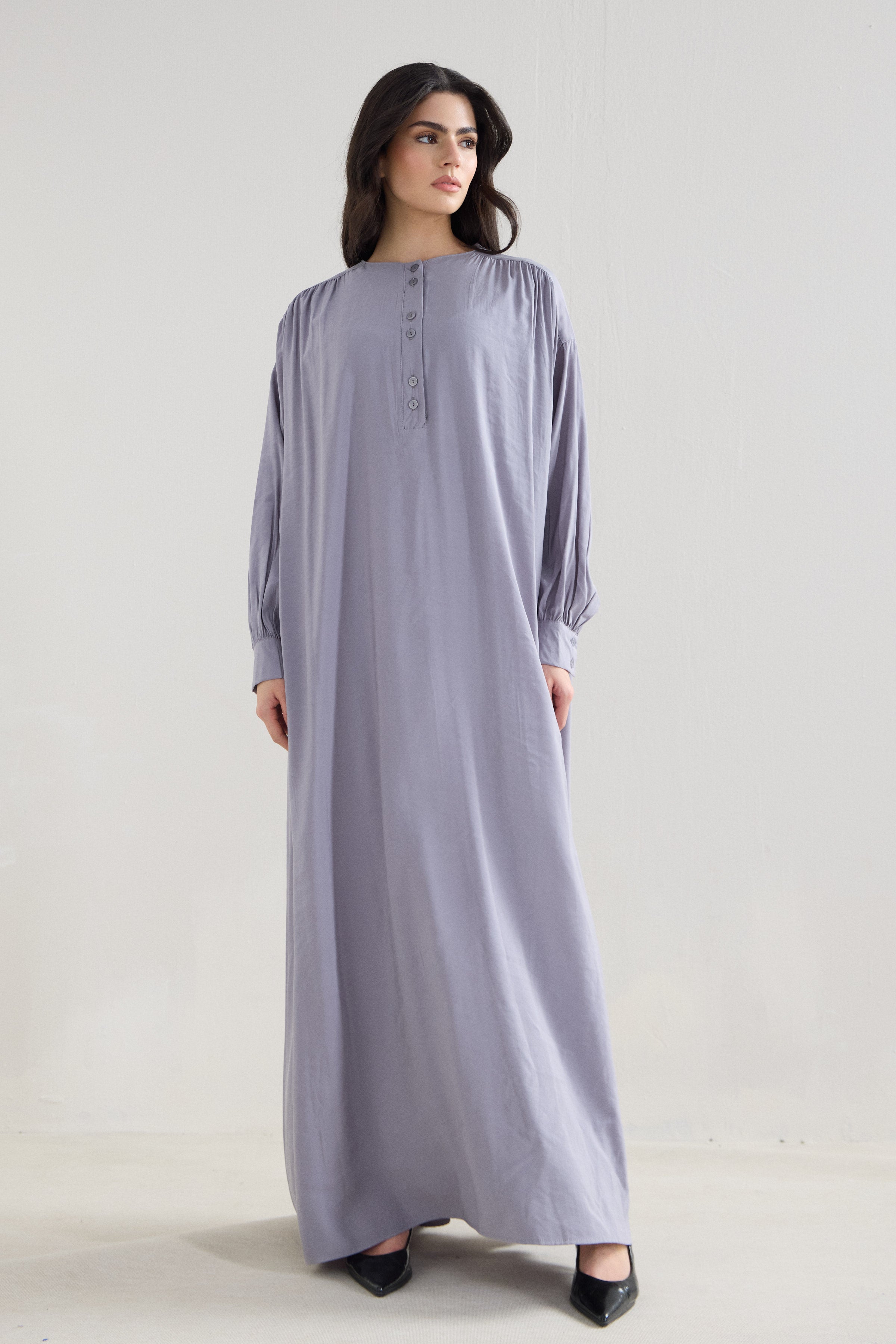 Soft Flow Oversize Modal Cupro Maxi Dress