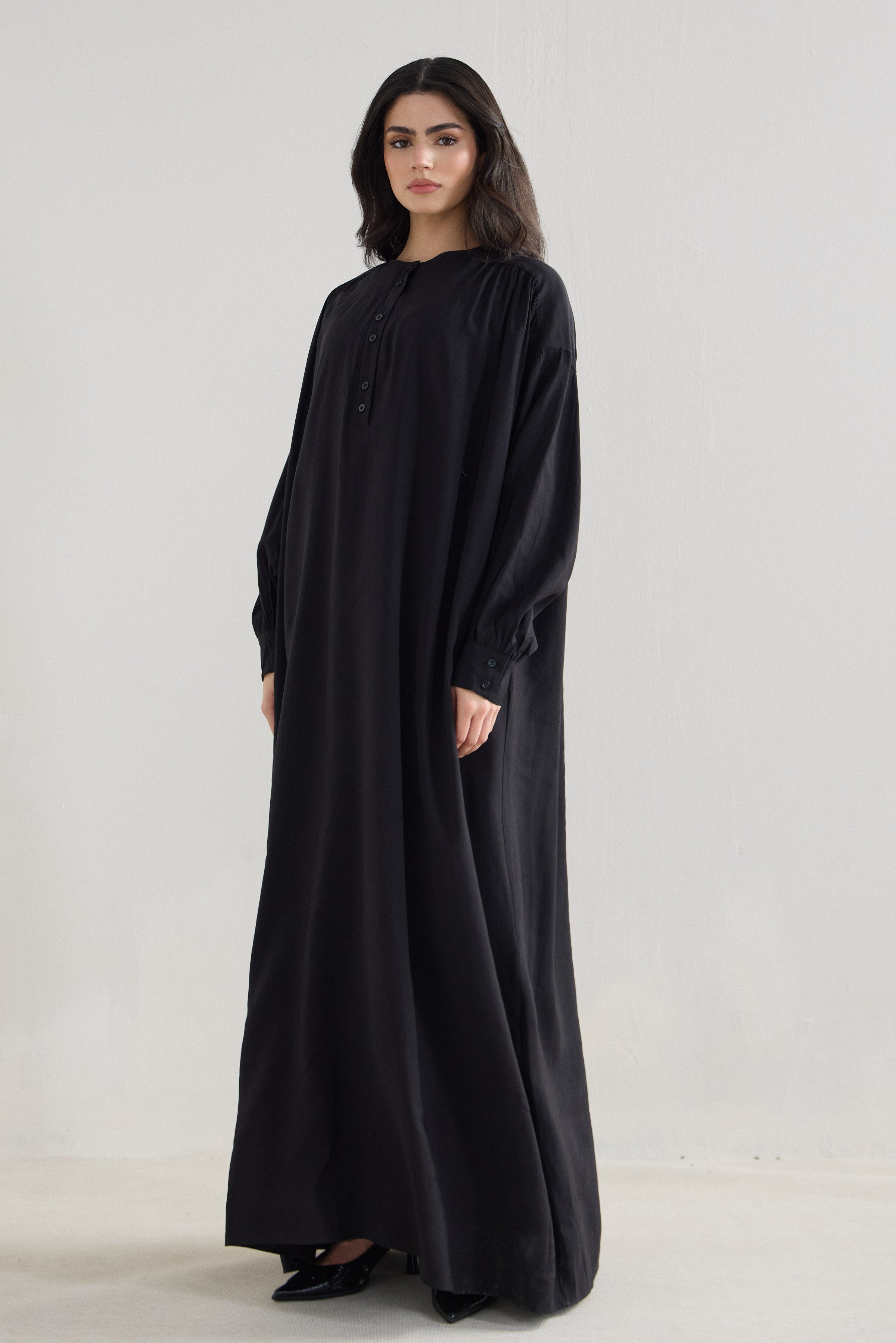 Soft Flow Oversize Modal Cupro Maxi Dress