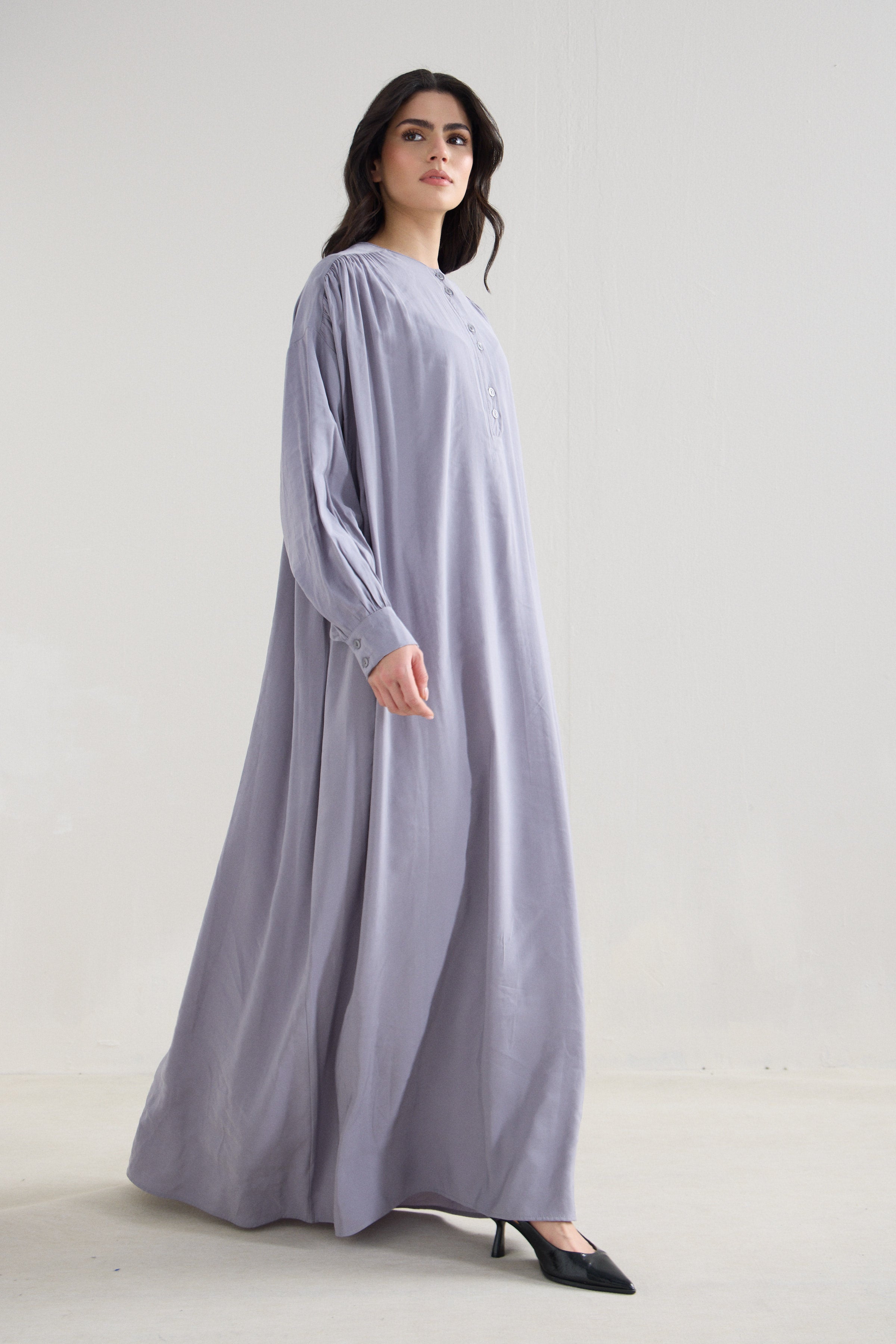 Soft Flow Oversize Modal Cupro Maxi Dress