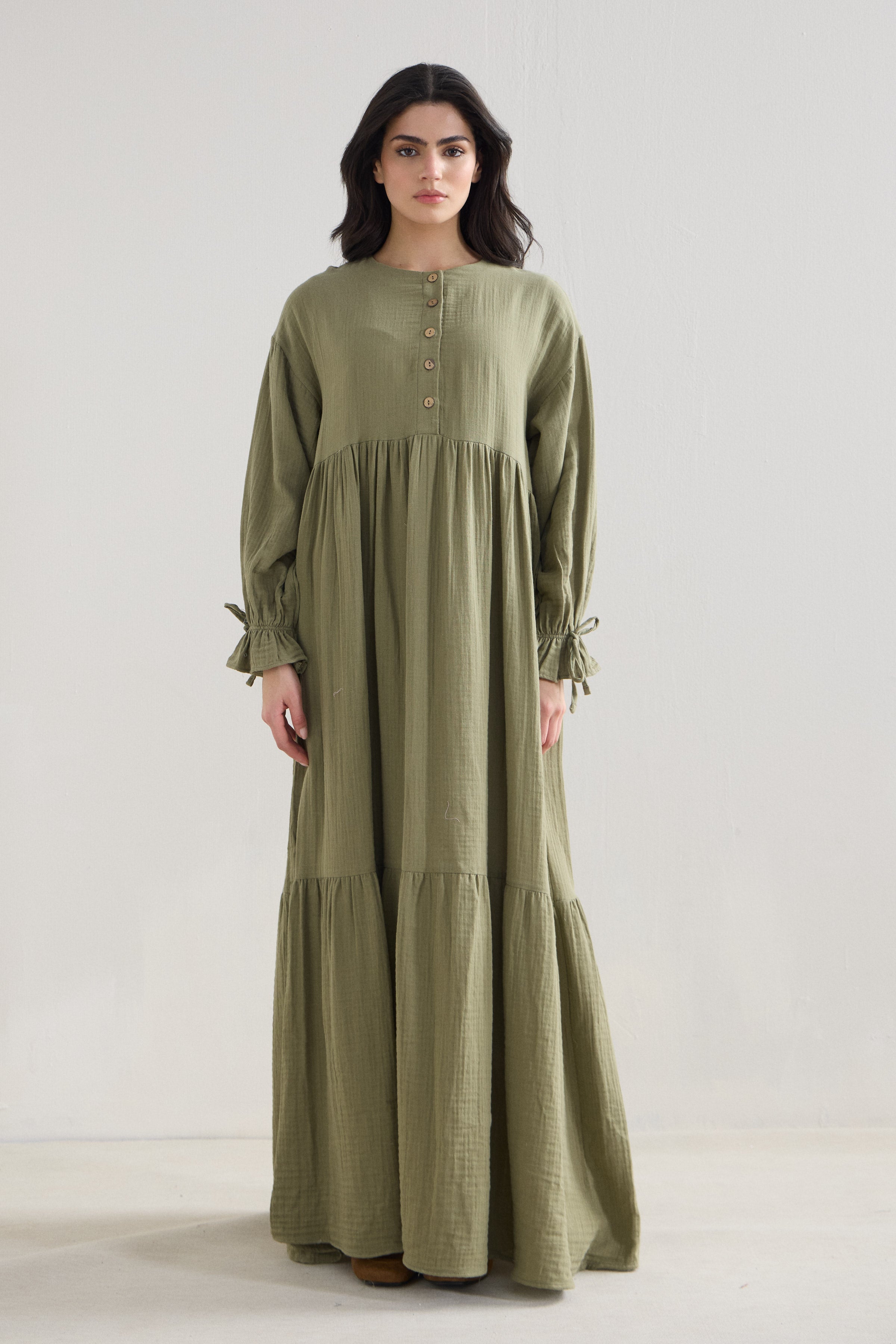 Musselin Boho Maxi Kleid