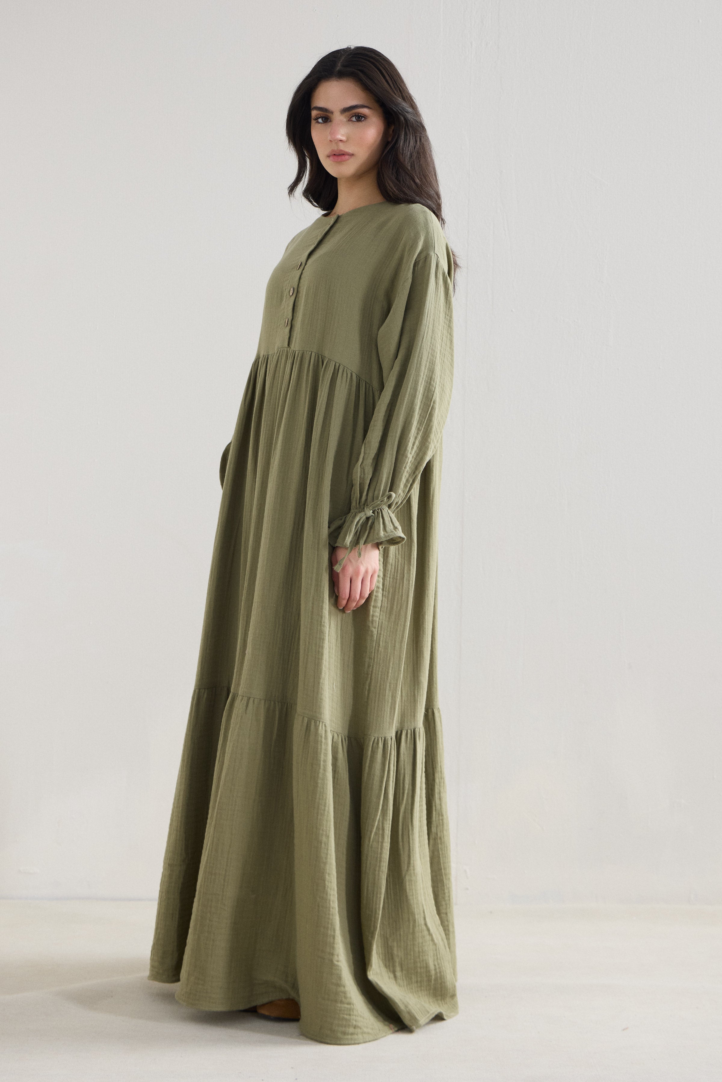 Musselin Boho Maxi Kleid
