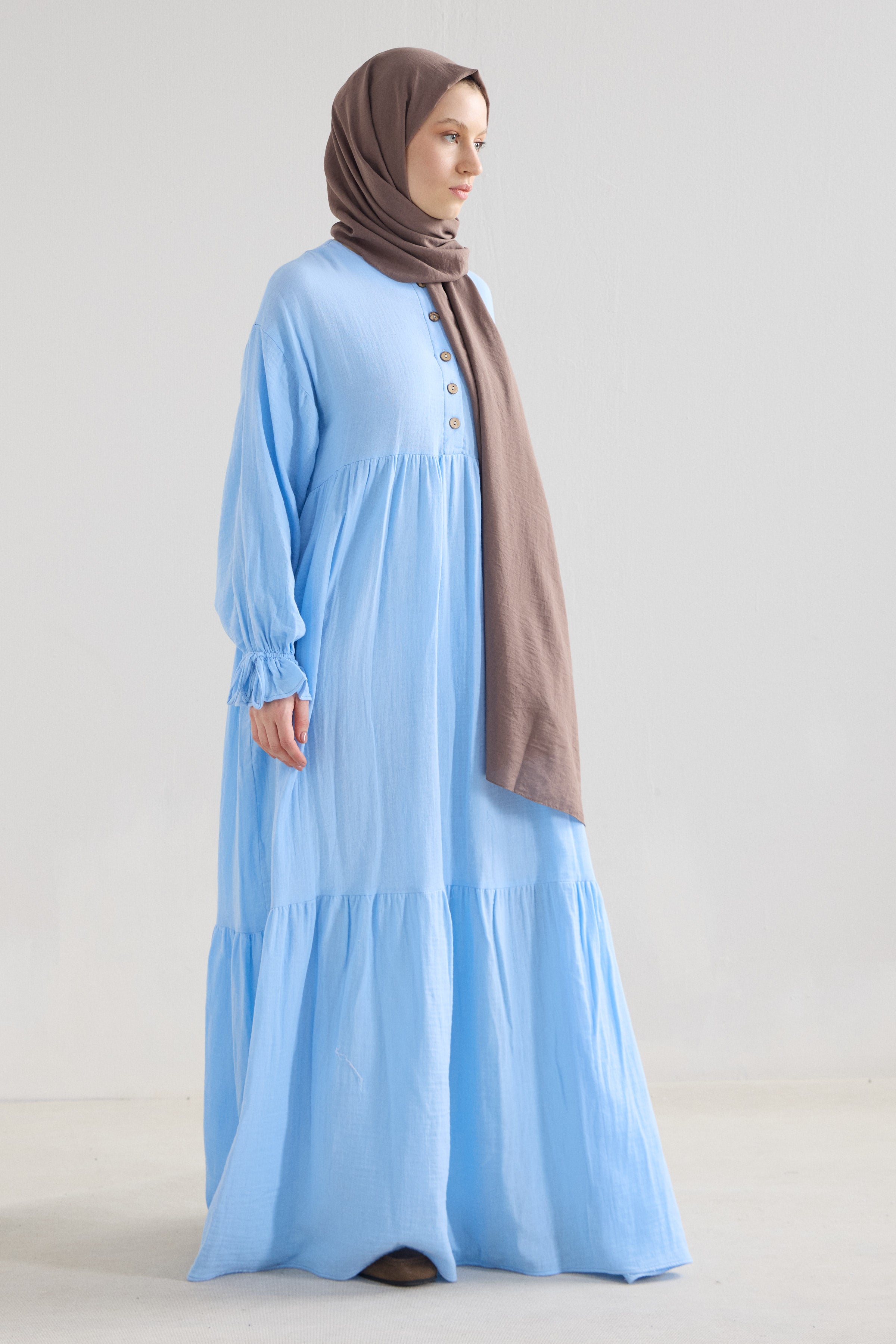 Musselin Boho Maxi Kleid