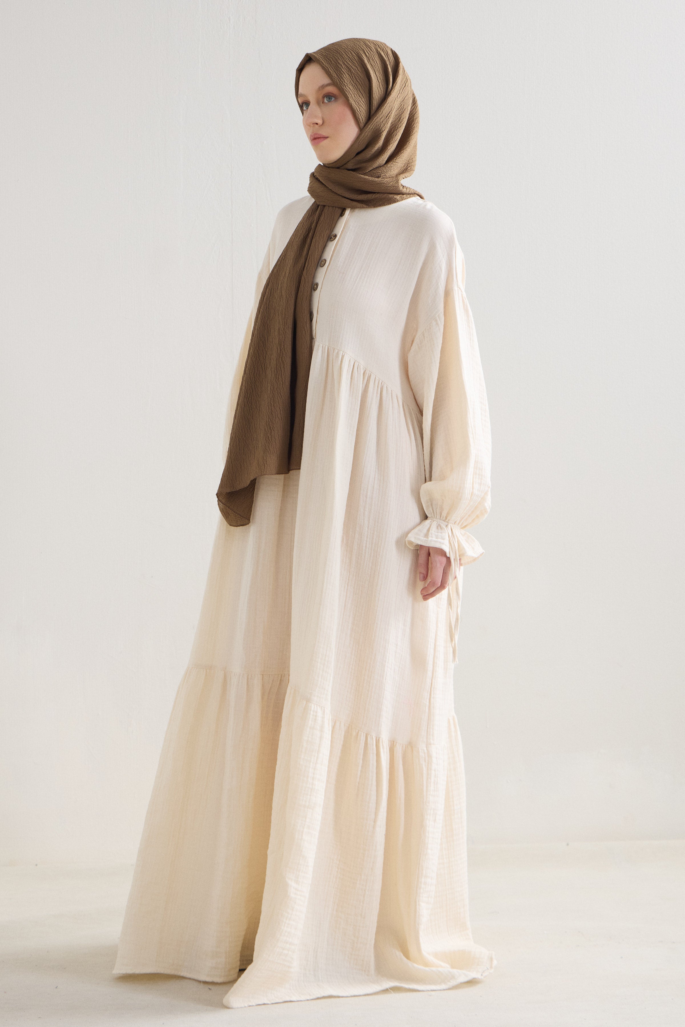 Musselin Boho Maxi Kleid