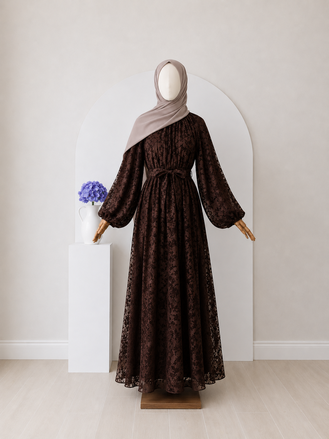 Selen Spitzen Maxi Kleid