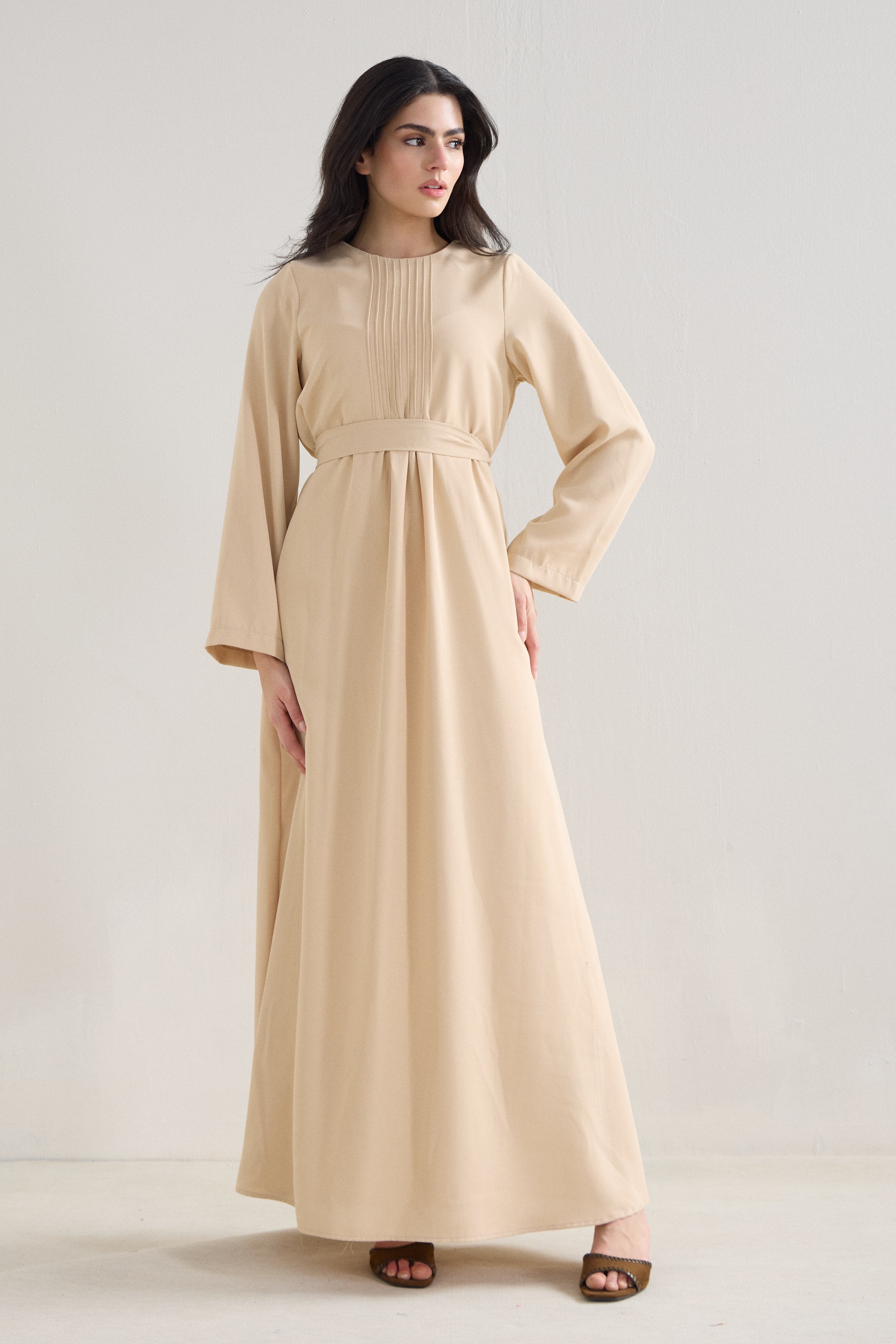 Serene Krep Maxikleid