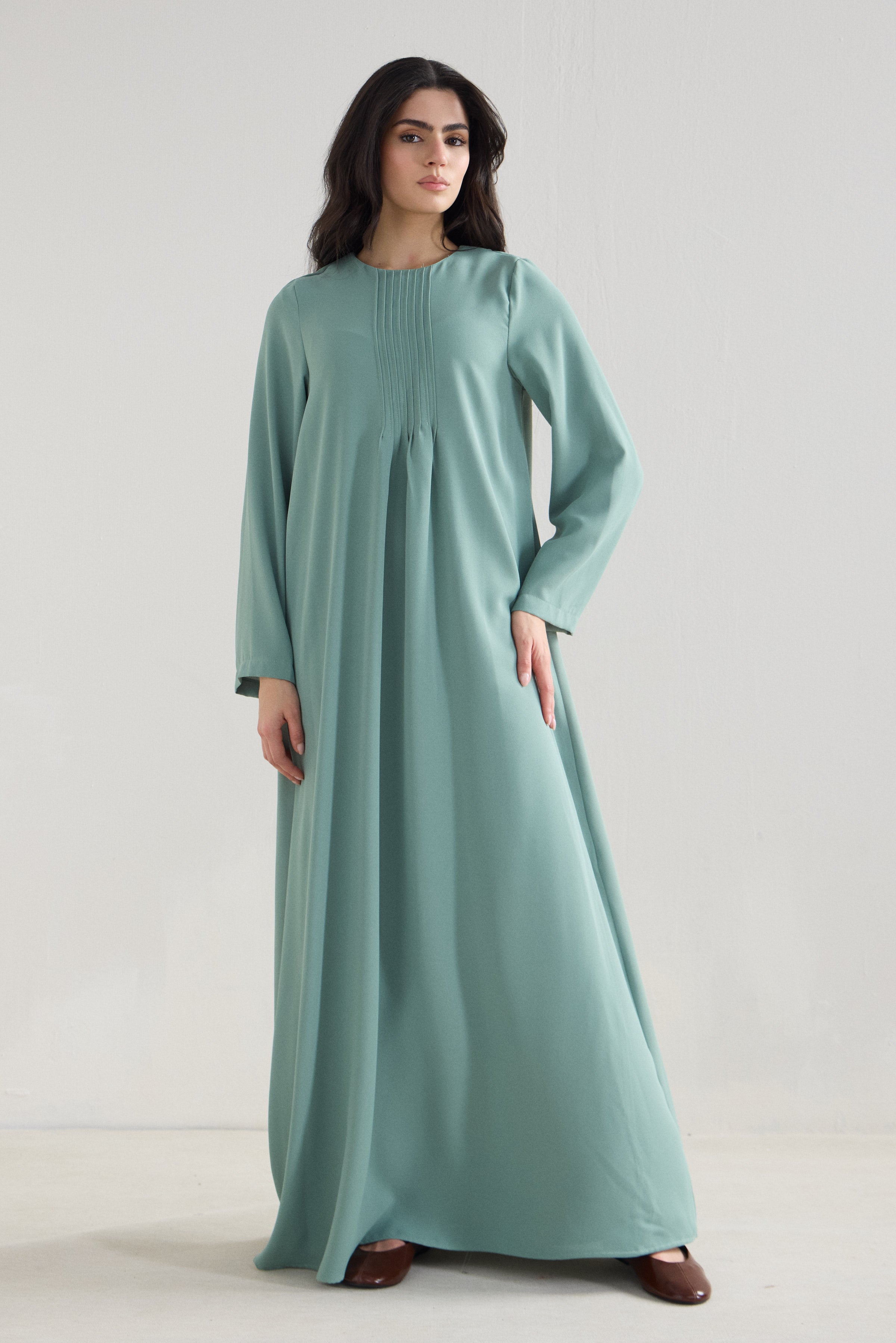 Serene Krep Maxikleid