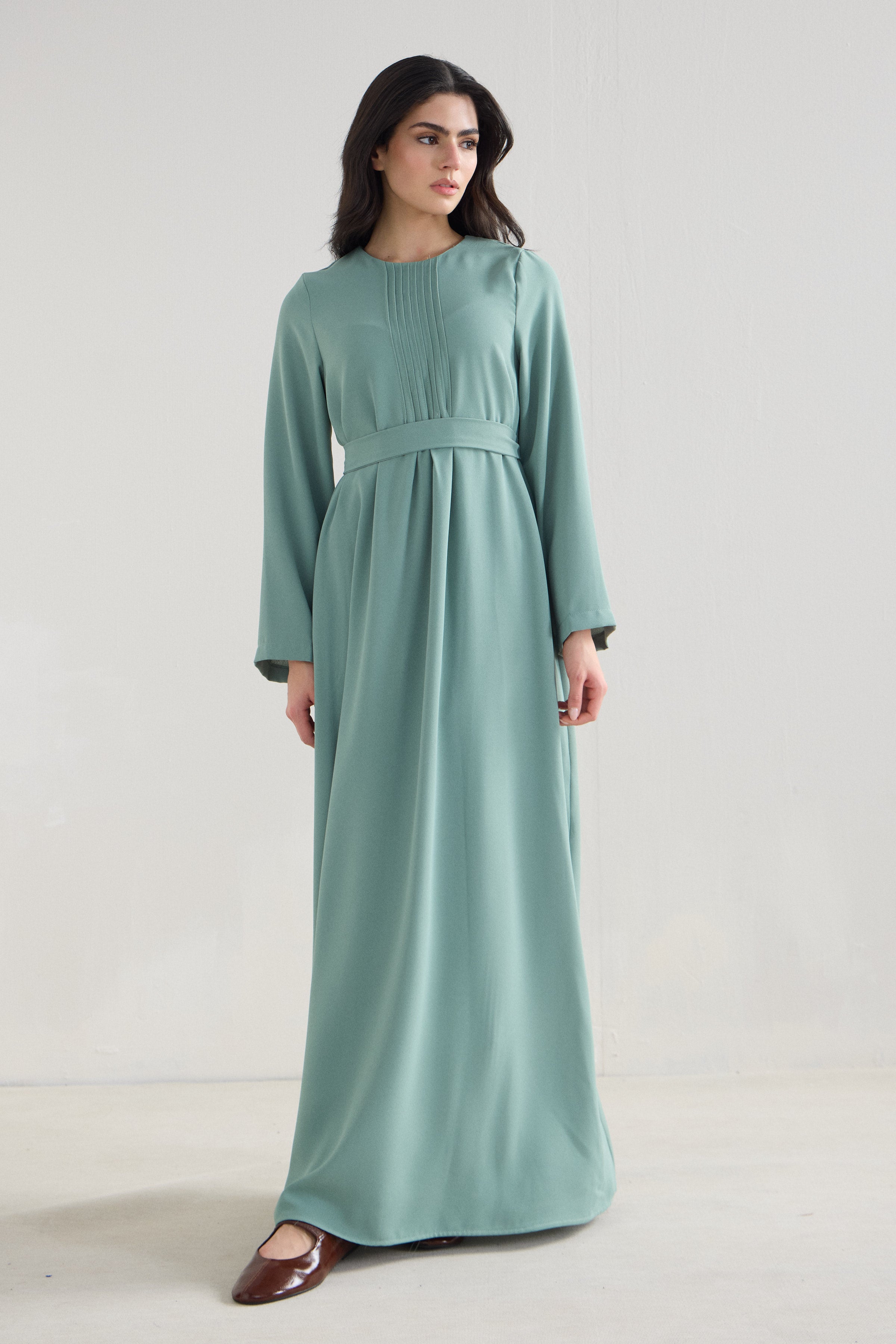 Serene Krep Maxikleid