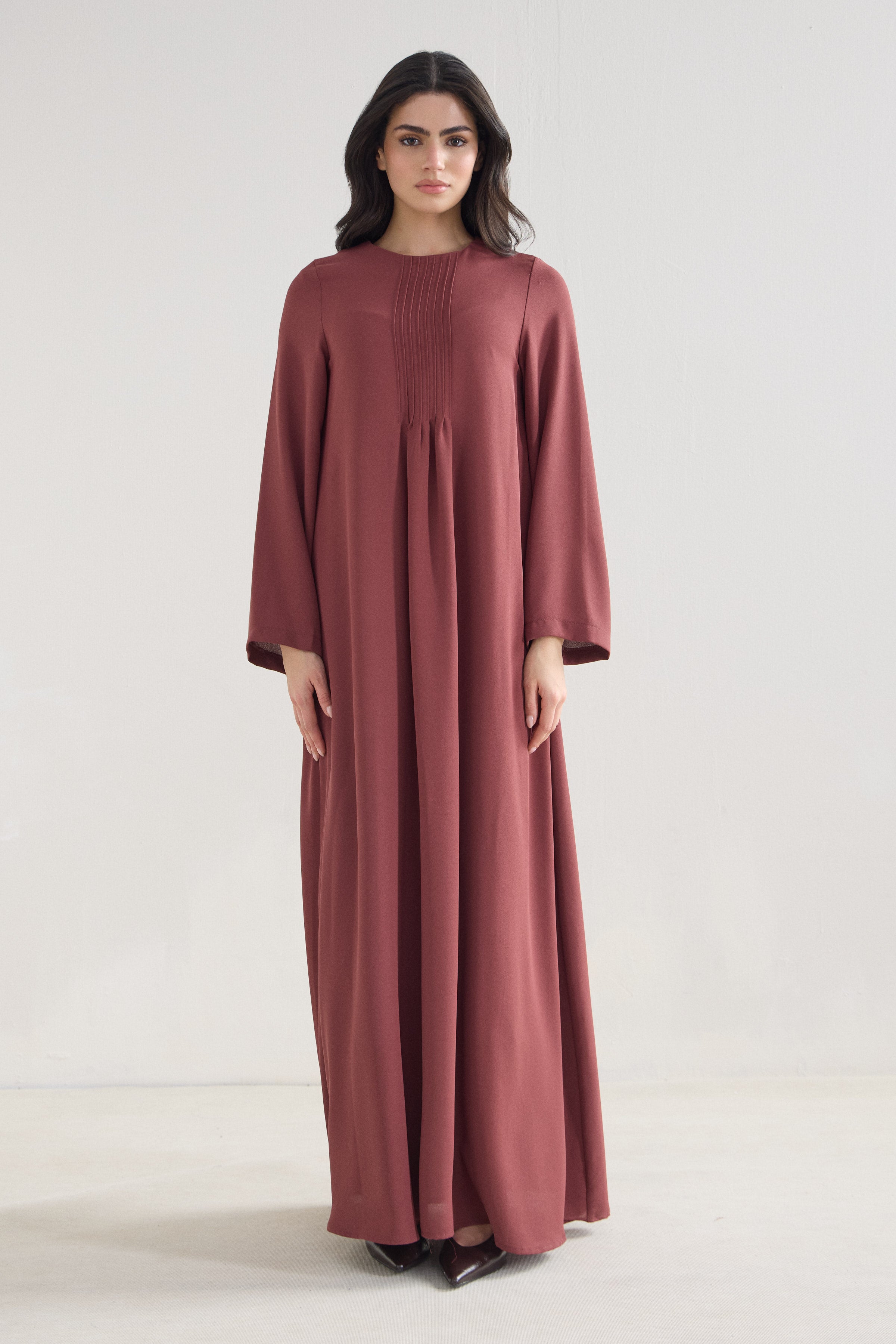 Serene Krep Maxikleid