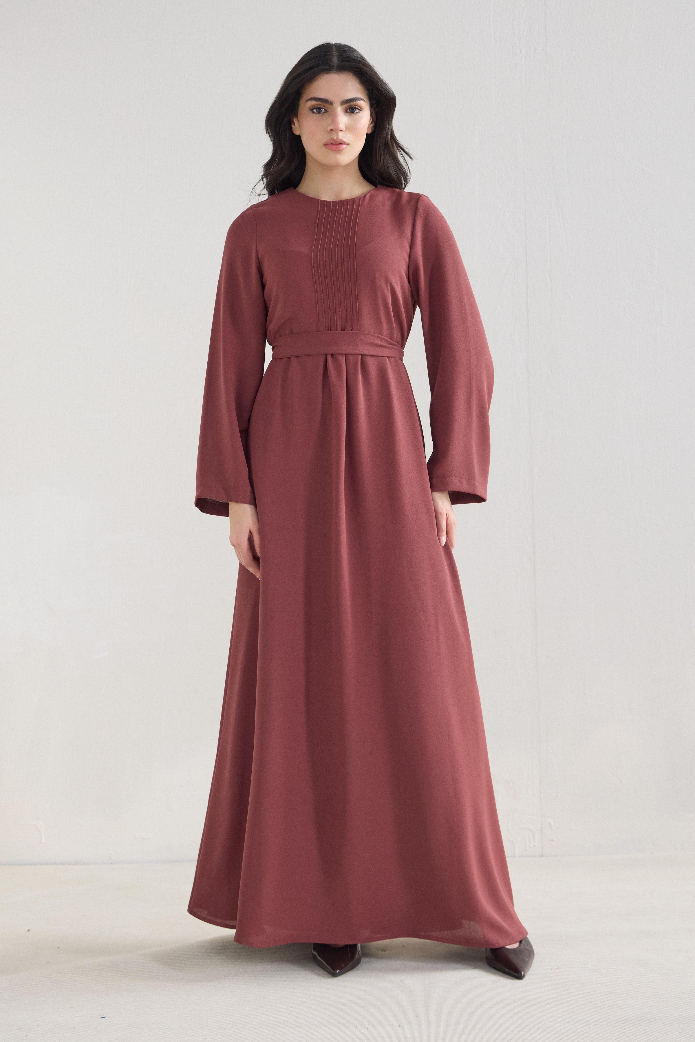 Serene Krep Maxikleid