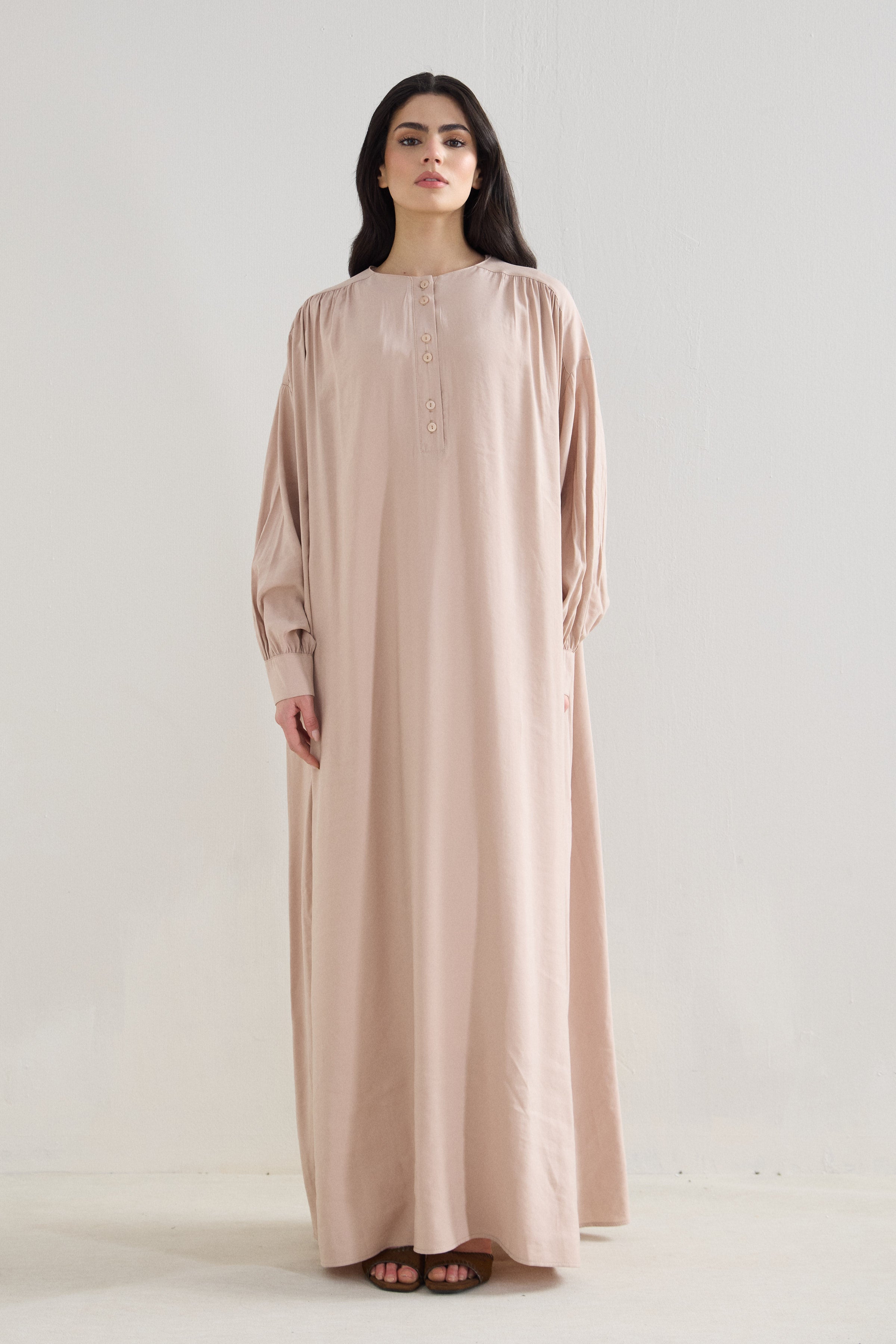 Soft Flow Oversize Modal Cupro Maxi Dress