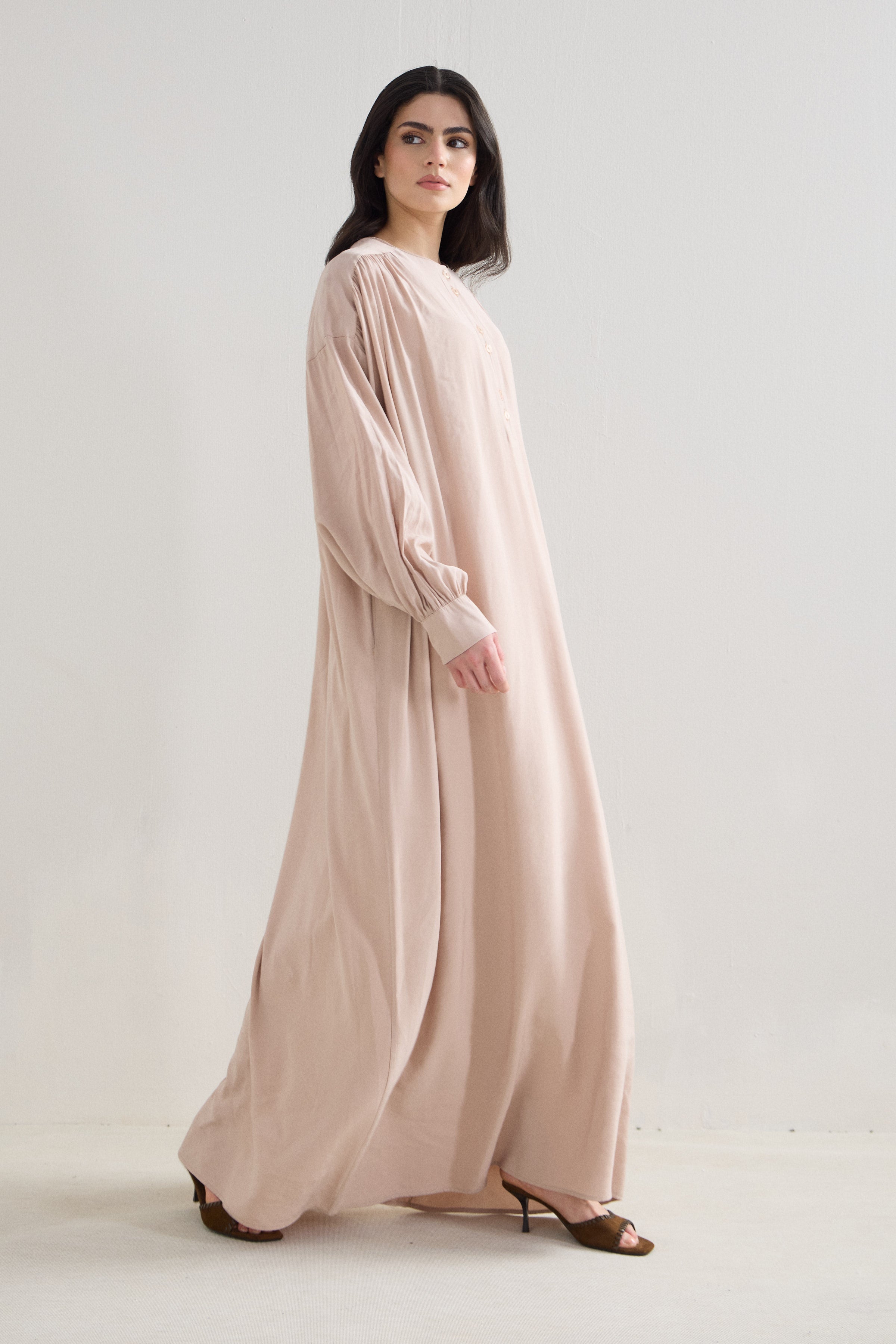 Soft Flow Oversize Modal Cupro Maksi Elbise