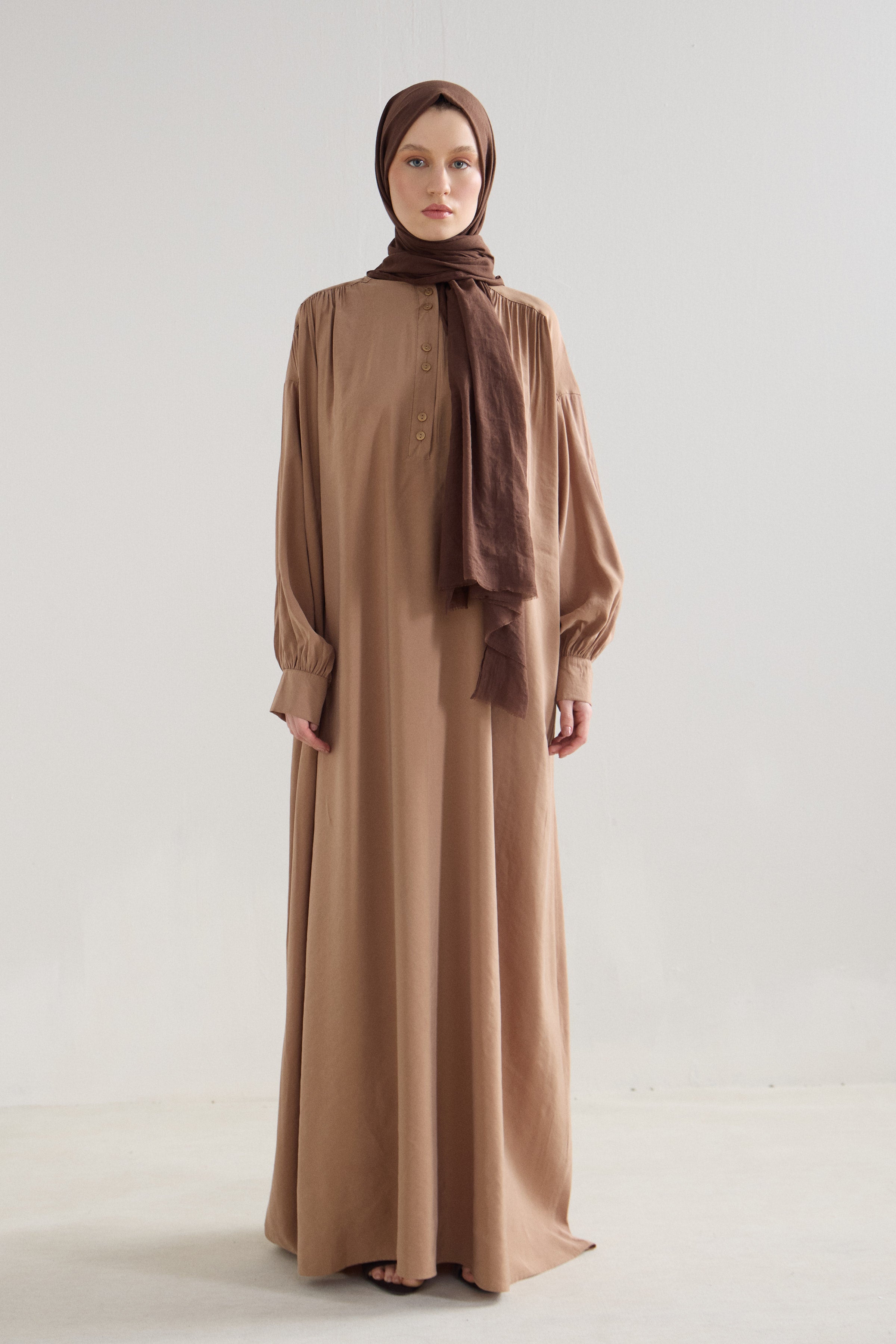 Soft Flow Oversize Modal Cupro Maxi Dress