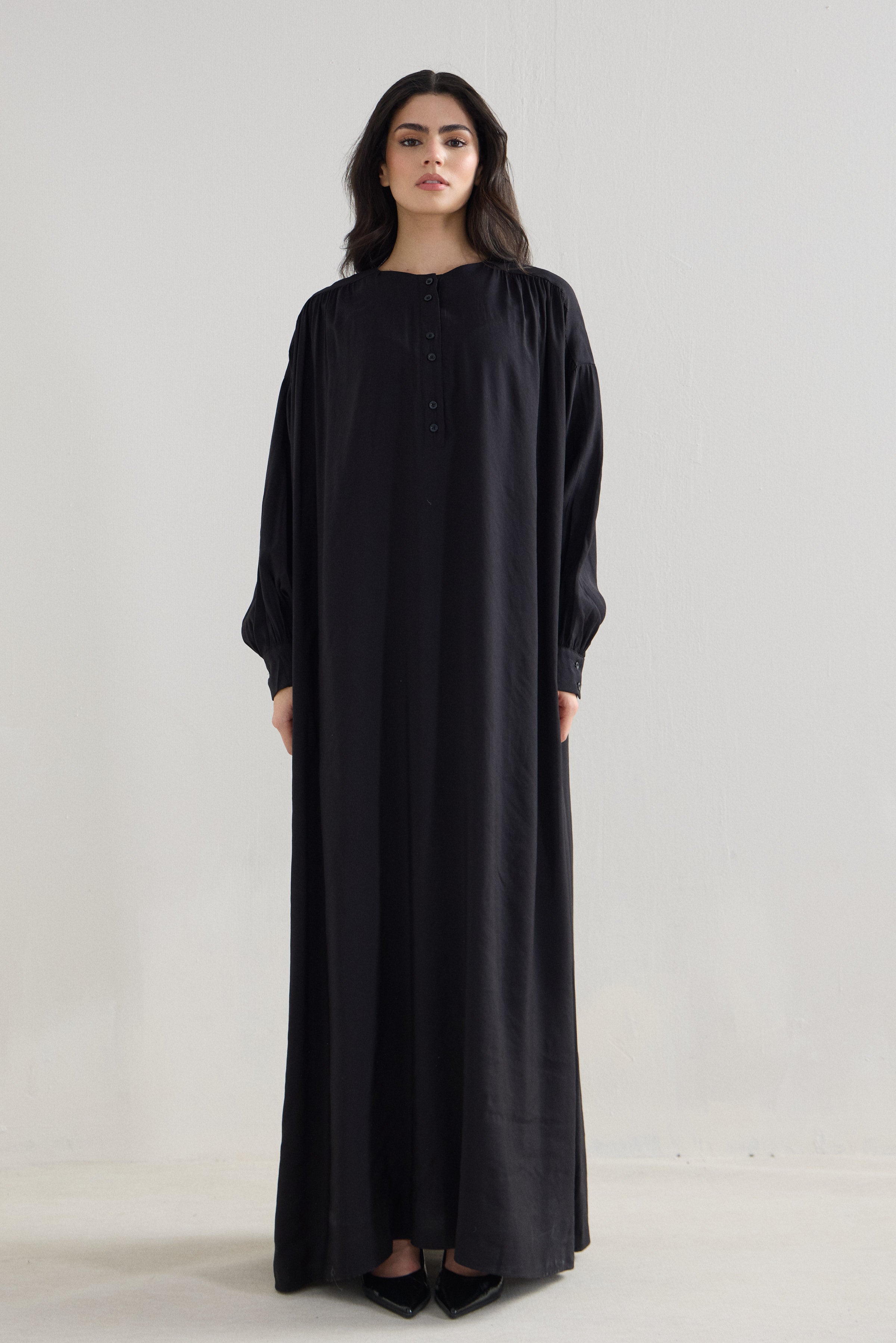 Soft Flow Oversize Modal Cupro Maxi Dress