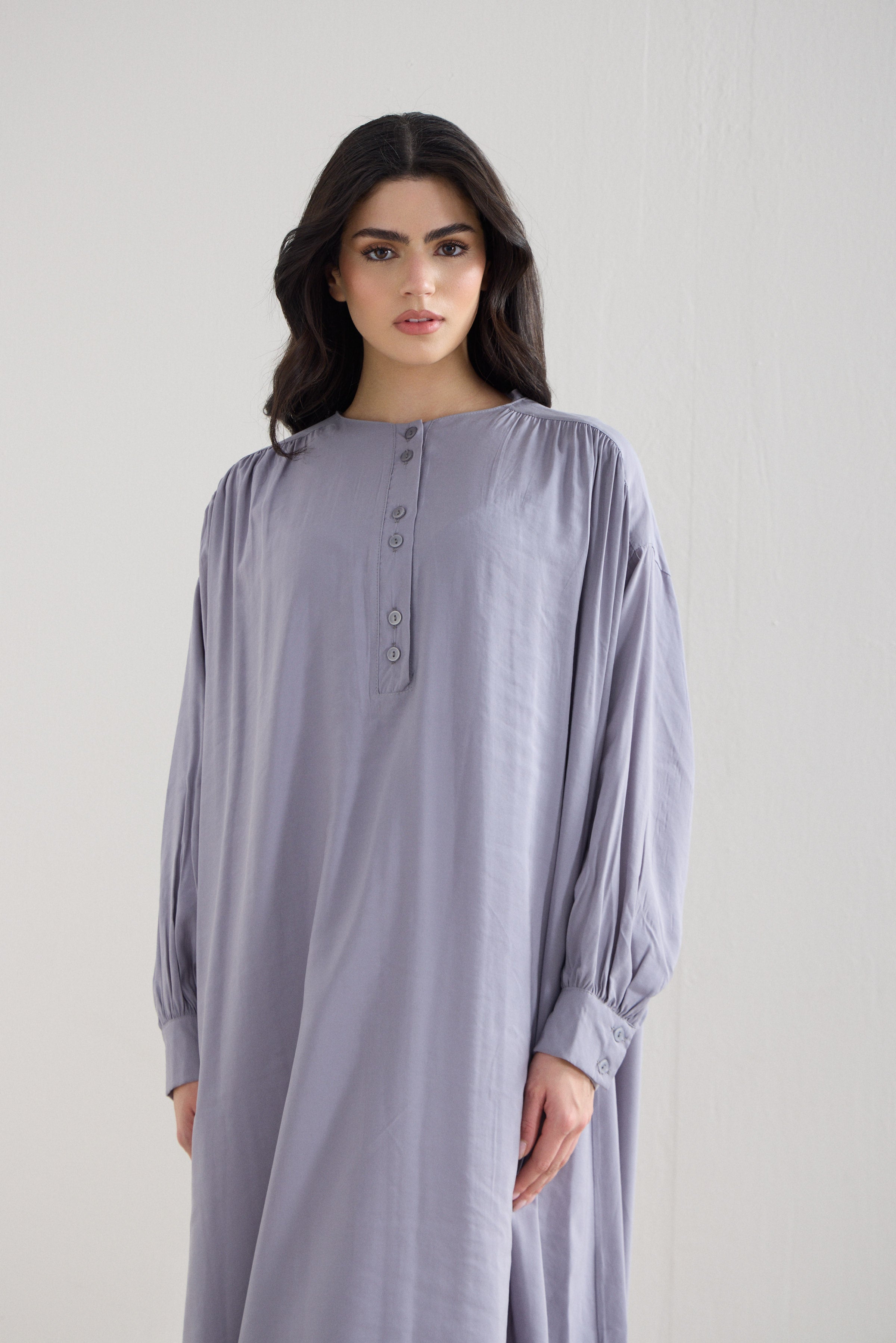 Soft Flow Oversize Modal Cupro Maksi Elbise